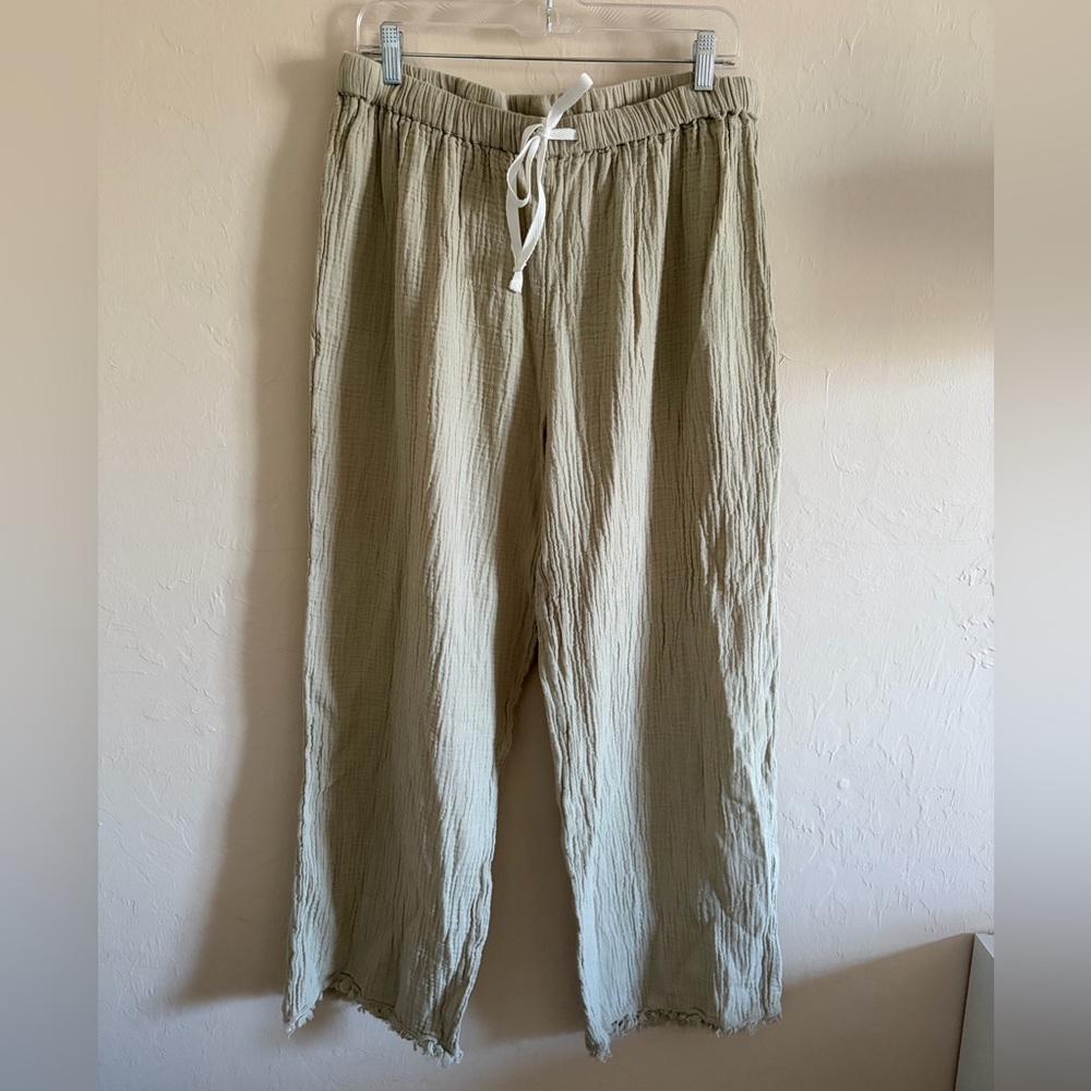 ASOS Wide-Leg Drawstring Pants in Sage Green
